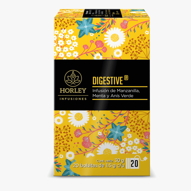Horley DIGESTIVE Infusion de Manzanilla, Menta y Anís Verde - 3 cajitas de 20 sobres