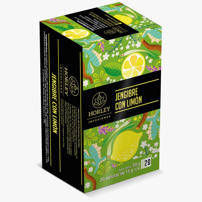 Horley Infusión de Jengibre con Limón - 3 cajitas de 20 sobres