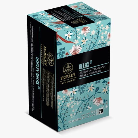 Horley RELAX infusión de Tila, Hola de Naranjo, Melisa y Hirebaluisa - 3 cajitas de 20 sobres