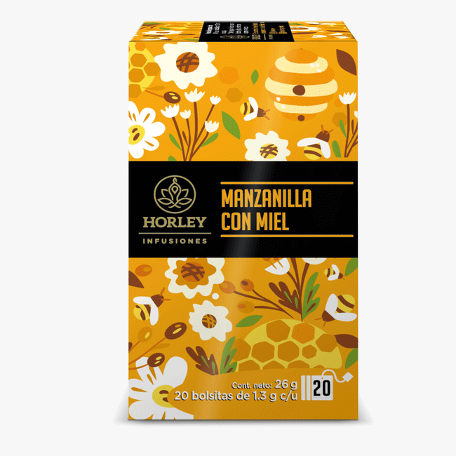 HORLEY MANZANILLA CON MIEL- 3 cajitas de 20 sobres