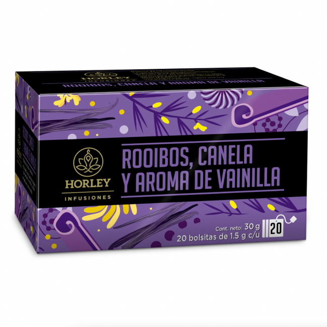 Horley Infusión de Rooibos, Canela y Aroma de Vainilla - 3 cajitas de 20 sobres