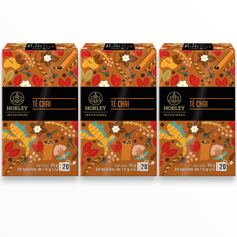 Horley Té Chai - 3 cajas con 20 sobres