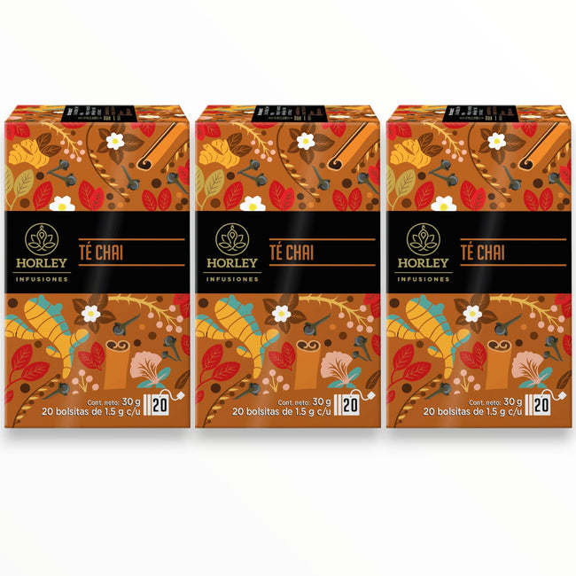 Horley Té Chai - 3 cajas con 20 sobres