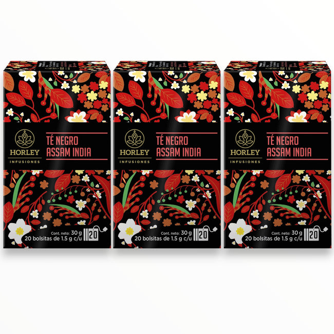 Horley Té Negro Assam India - 3 cajitas de 20 sobres