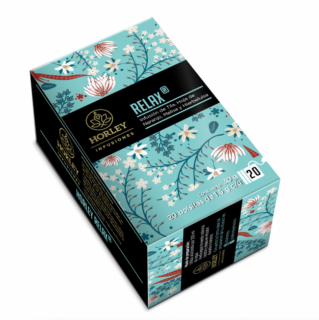 Horley RELAX infusión de Tila, Hola de Naranjo, Melisa y Hirebaluisa - 3 cajitas de 20 sobres