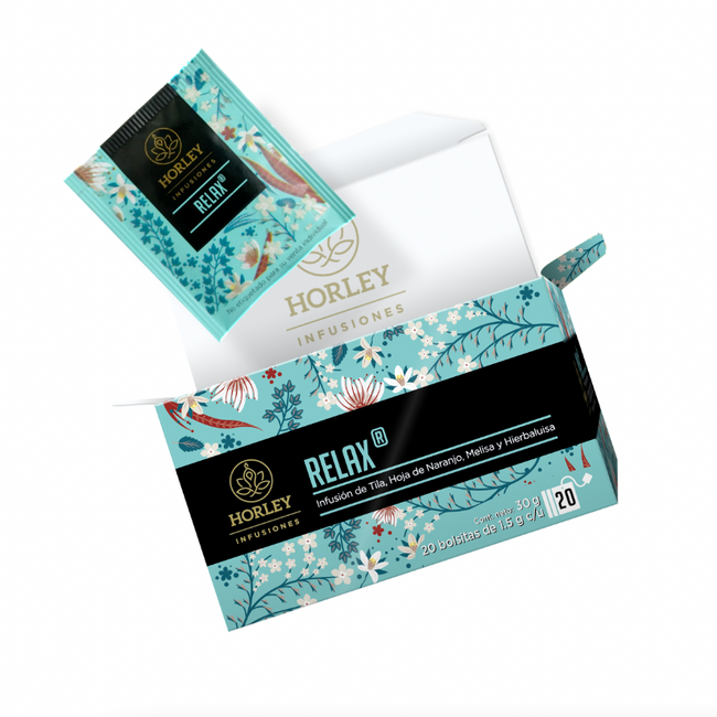 Horley RELAX infusión de Tila, Hola de Naranjo, Melisa y Hirebaluisa - 3 cajitas de 20 sobres